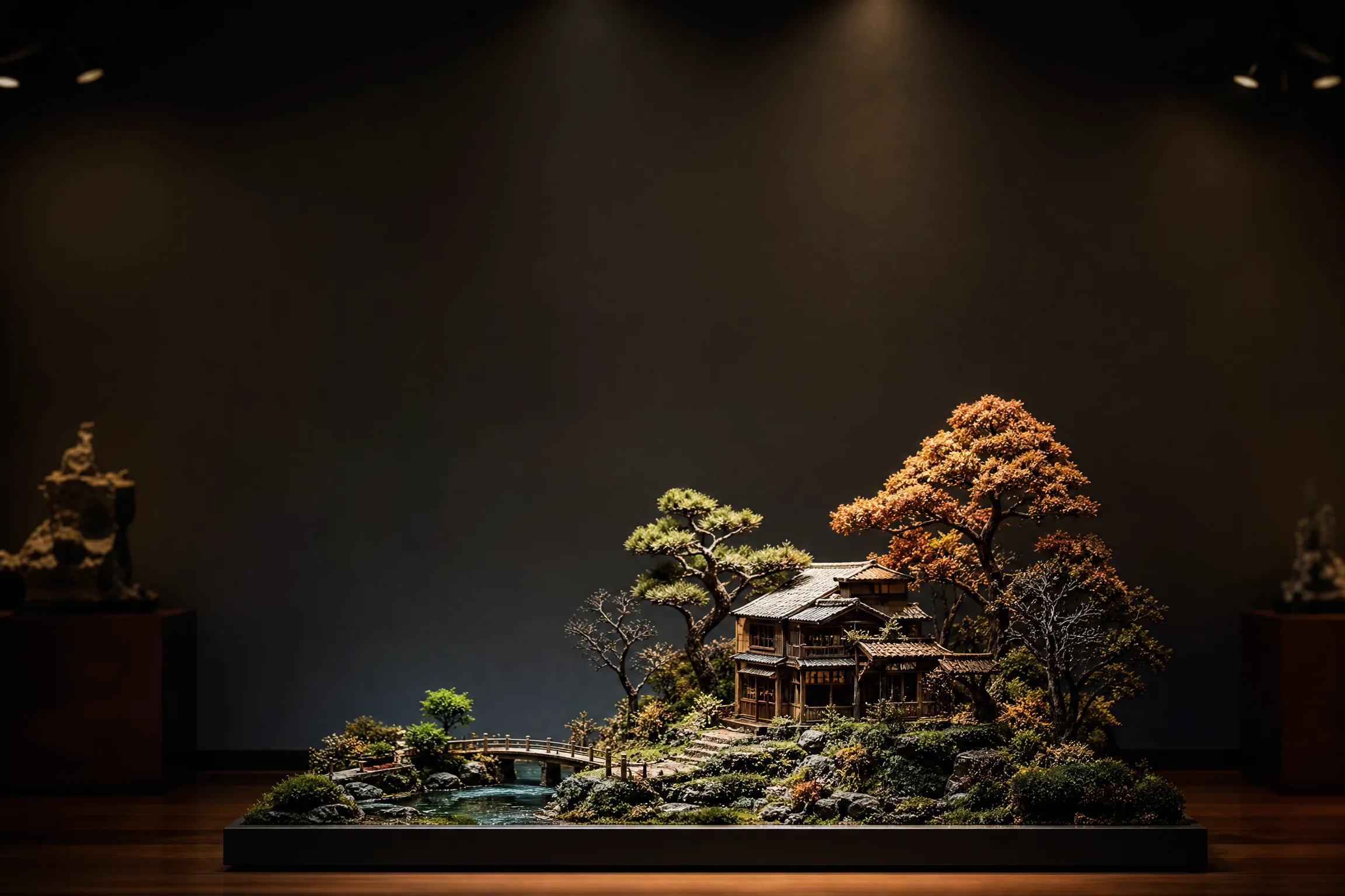 微﻿缩模型艺术展海报背景